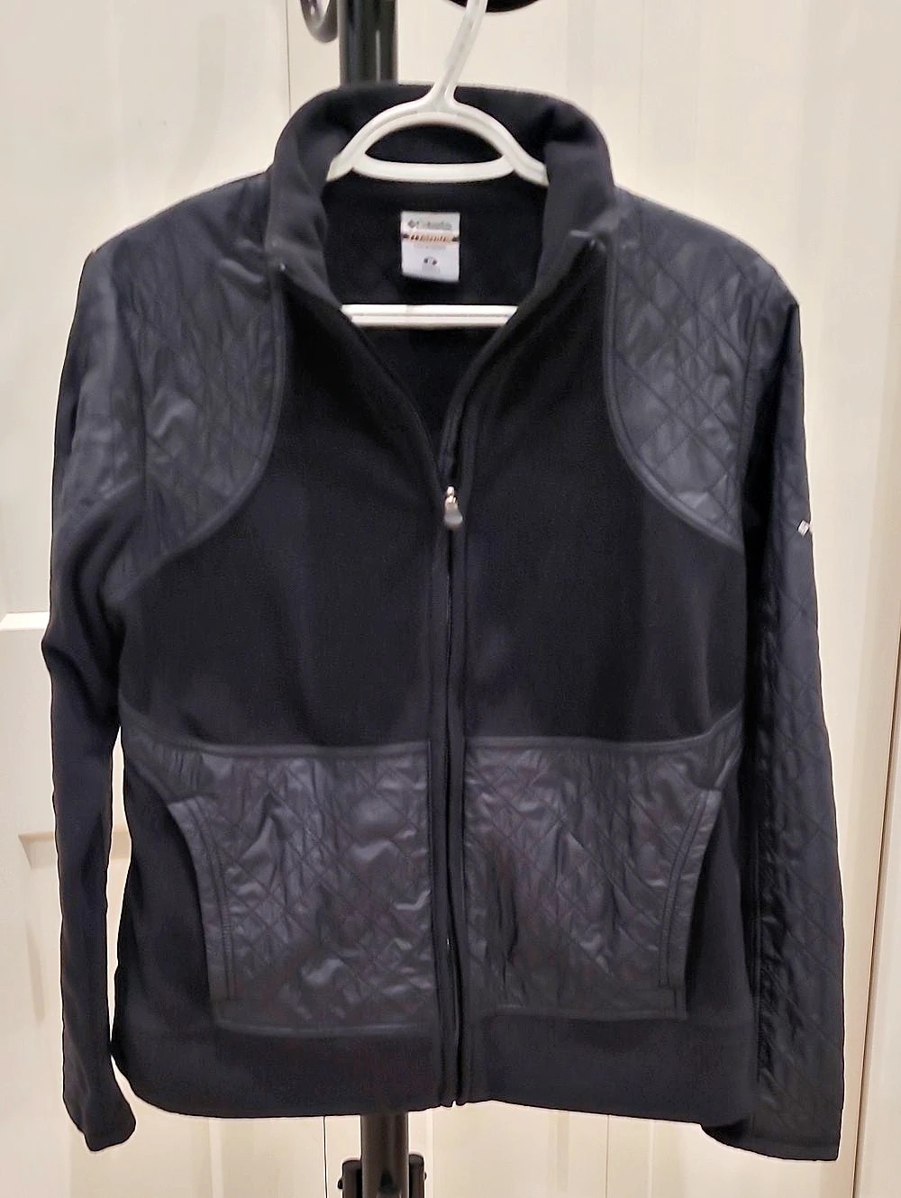 Columbia Titanium Hybrid Quilted Fleece Jacket Black Size Medium